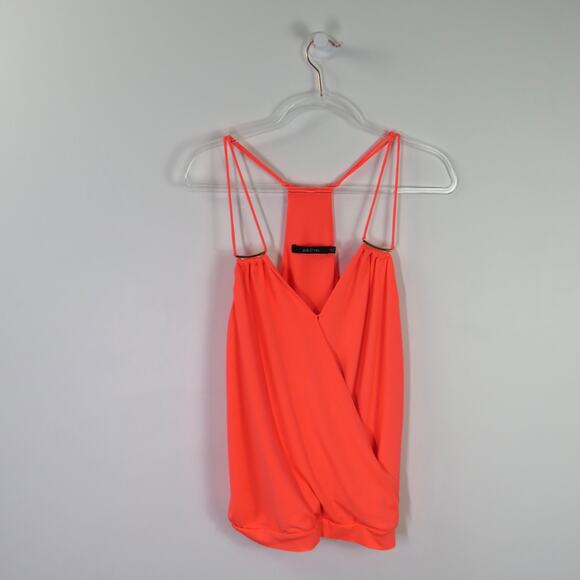 Ark & Co. Y2k Neon Peach Pink Strappy Tank Top Small - Picture 2 of 6